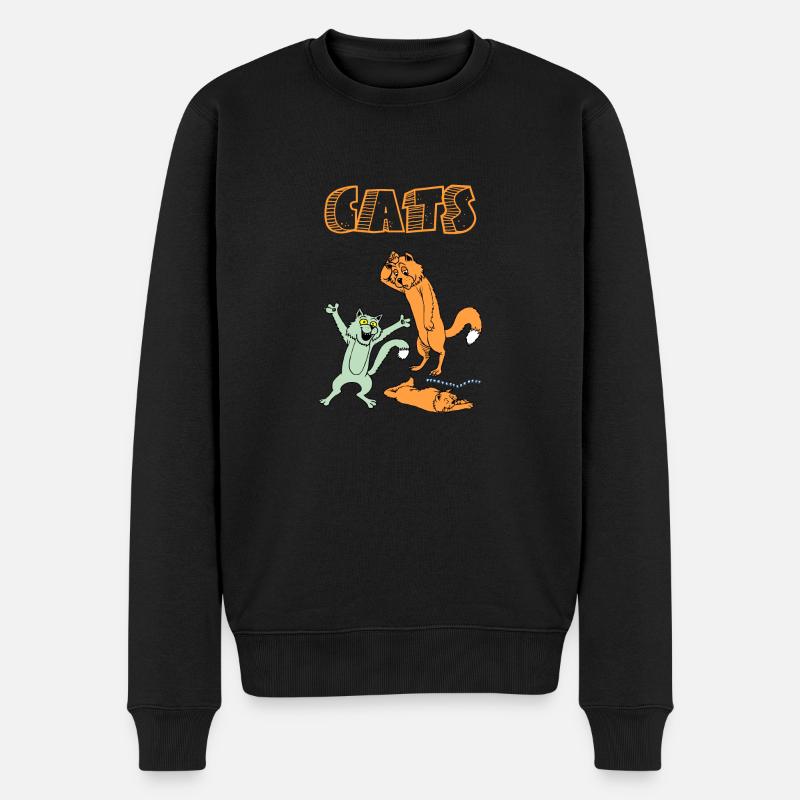 Cats 1 - Männer Premium Bio Pullover - Schwarz