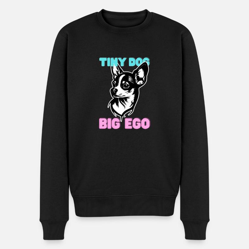 Chihuahua - Kleiner Hund, großer Stolz Lustig - Männer Premium Bio Pullover - Schwarz
