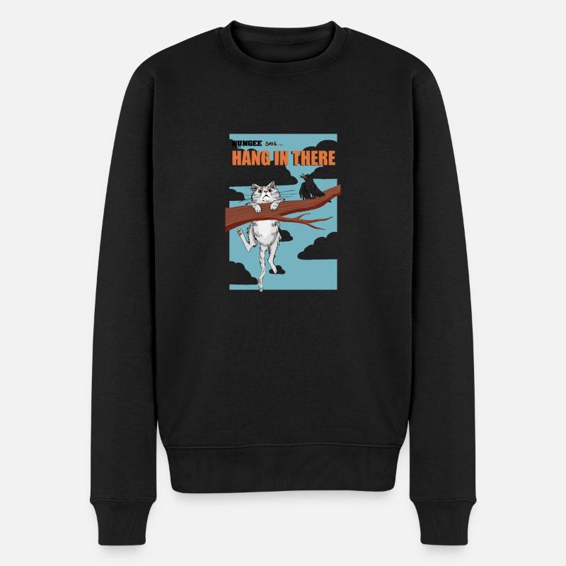 Hang in there 08 - Männer Premium Bio Pullover - Schwarz