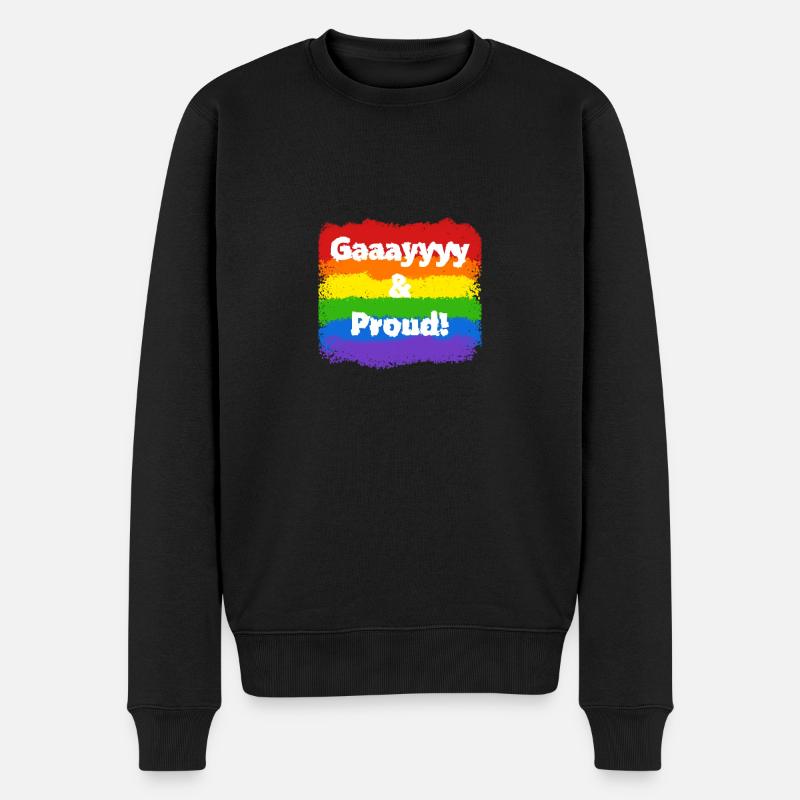 Schwul und stolz, LGBTQ-Stolz - Männer Premium Bio Pullover - Schwarz