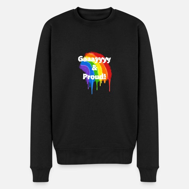 Fröhlich und stolz! LGBTQ-Stolz - Männer Premium Bio Pullover - Schwarz