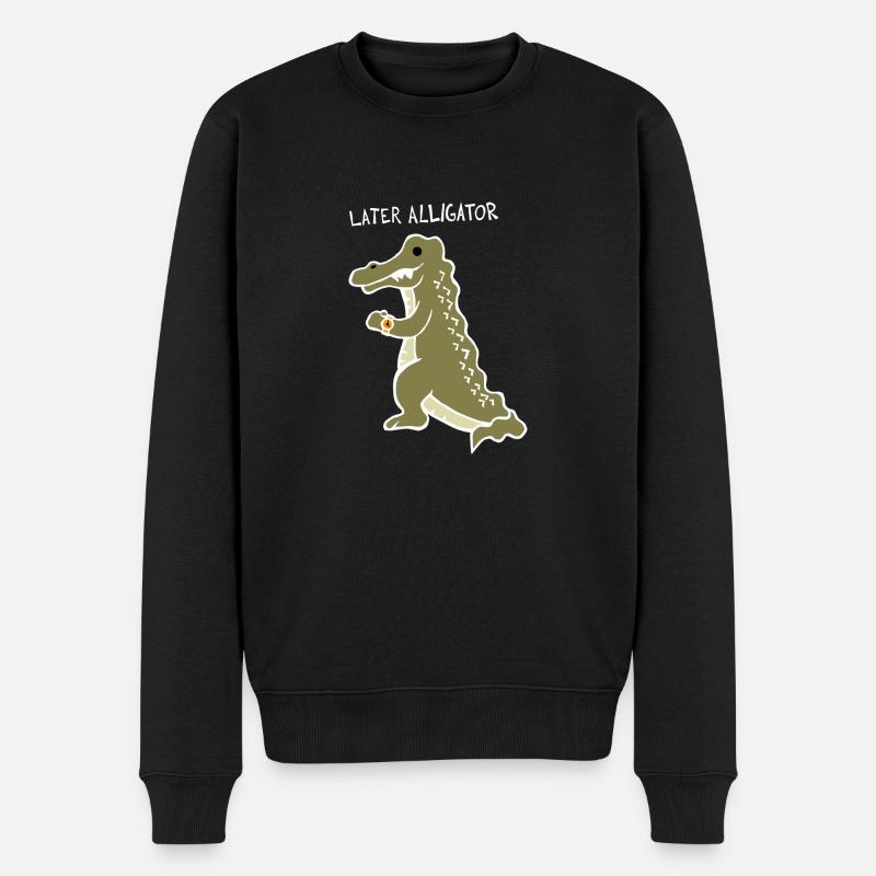 Alligator postérieur (Blanc) - Pull Premium bio Homme - noir