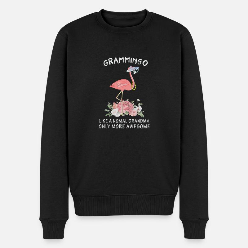 Flamingo Awesome Grammingo - Männer Premium Bio Pullover - Schwarz