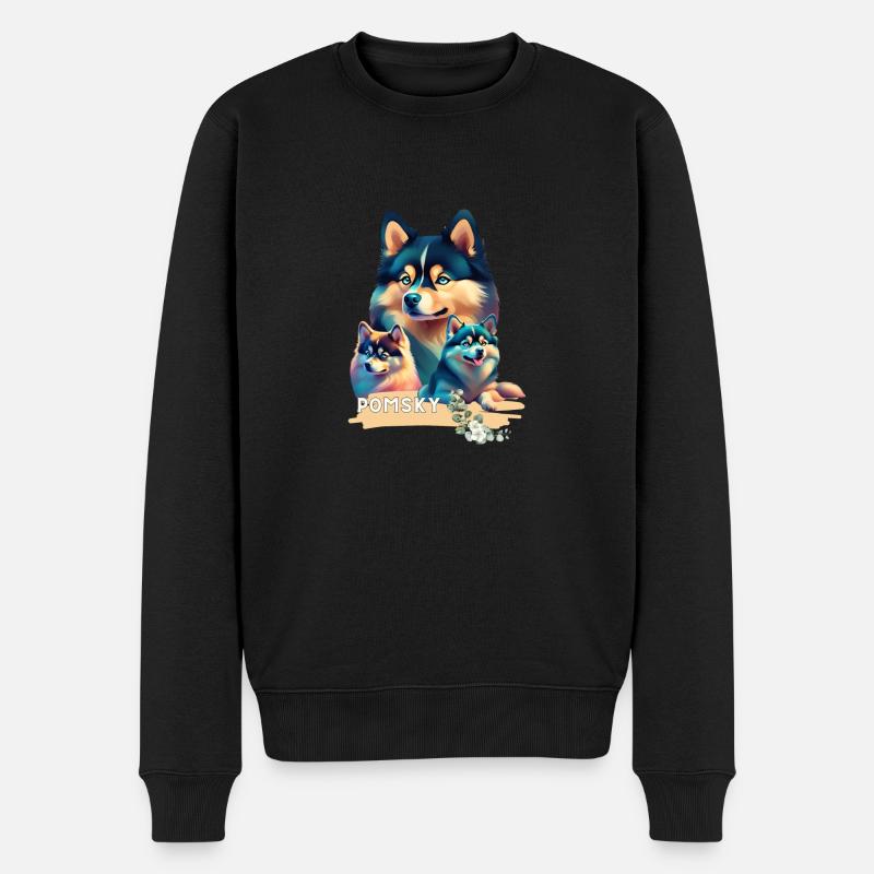 Pomsky Motivauf Bekleidung und Accessoires - Männer Premium Bio Pullover - Schwarz