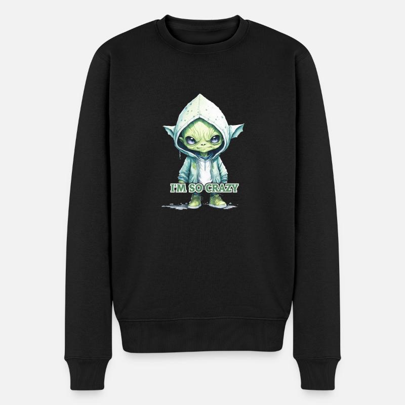 I'M SO CRAZY - Männer Premium Bio Pullover - Schwarz