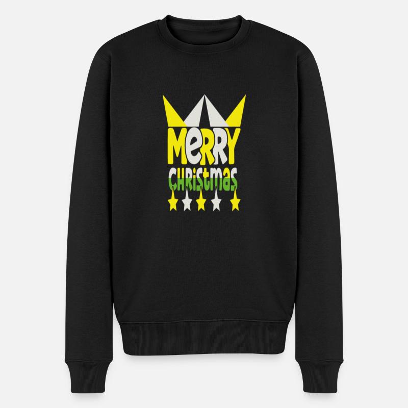 Merry Christmas - Männer Premium Bio Pullover - Schwarz