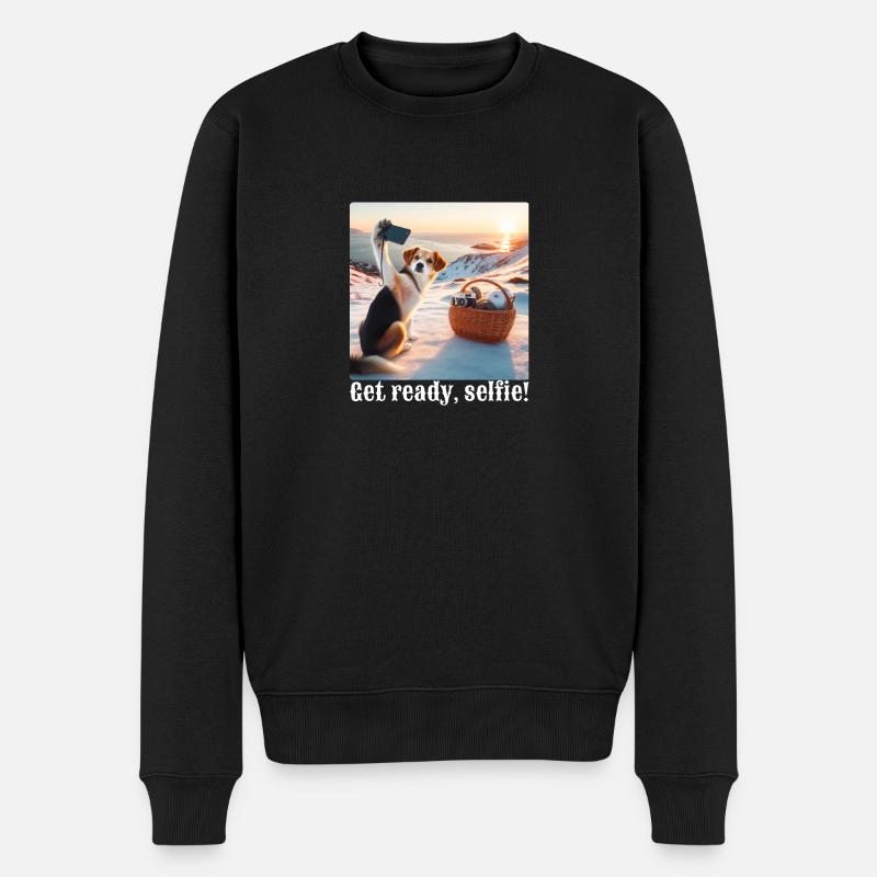Mach dich bereit, Selfie-4 - Männer Premium Bio Pullover - Schwarz