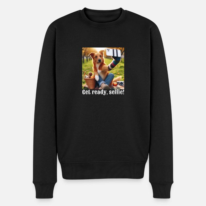 Mach dich bereit, Selfie-5 - Männer Premium Bio Pullover - Schwarz