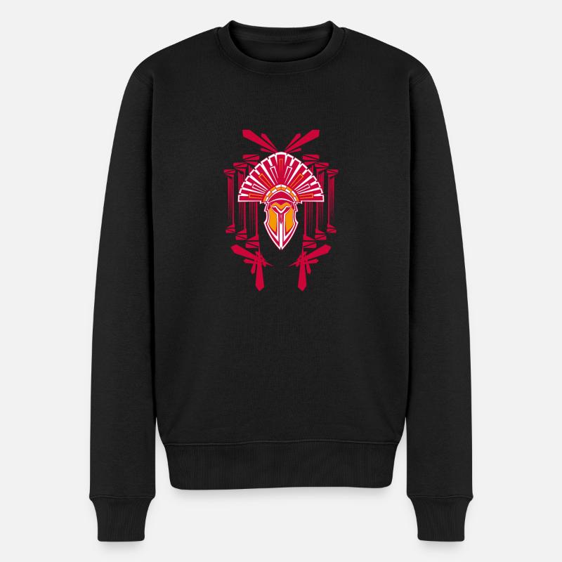 Troja - Männer Premium Bio Pullover - Schwarz