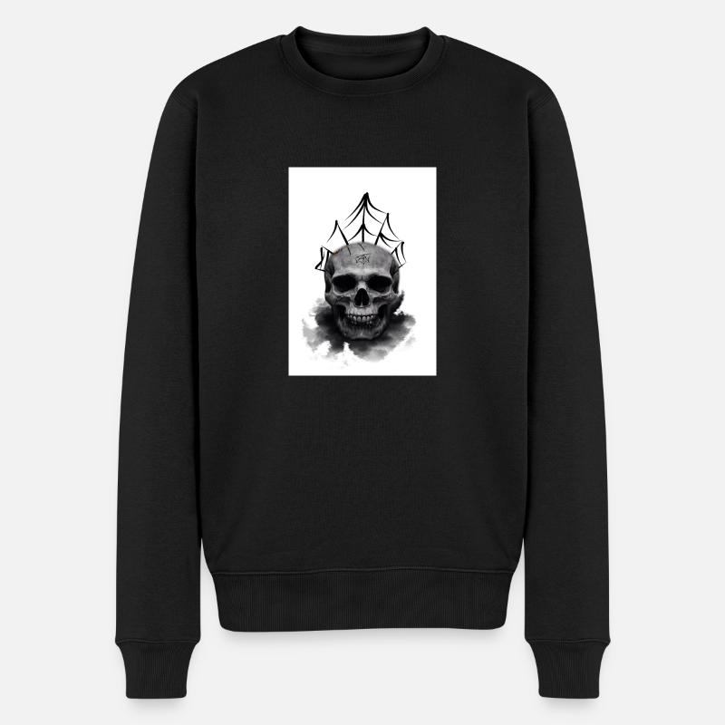Deadhead Spider Skull - Männer Premium Bio Pullover - Schwarz