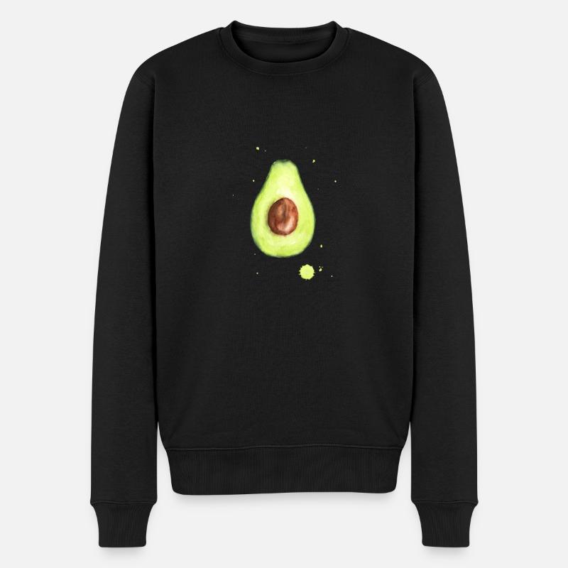 Avocado - Männer Premium Bio Pullover - Schwarz
