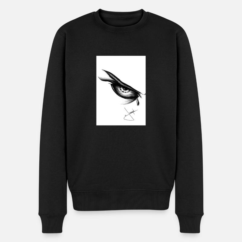 Augen Engel - Männer Premium Bio Pullover - Schwarz