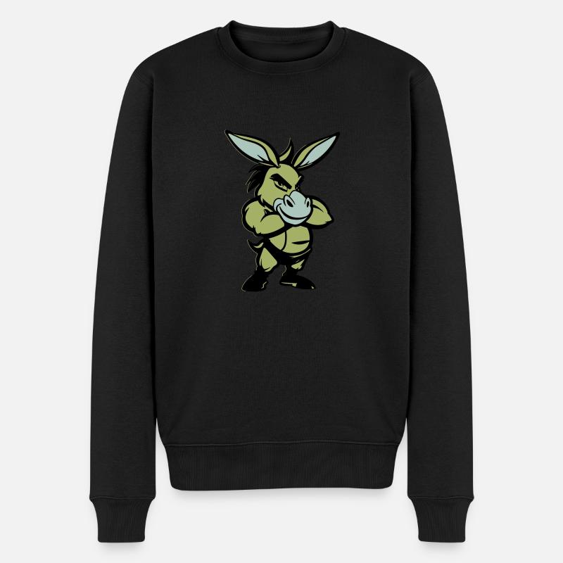 esel comic - Männer Premium Bio Pullover - Schwarz