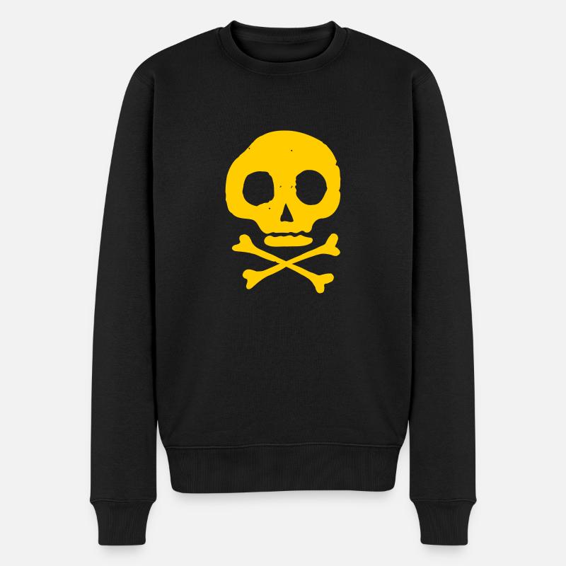Schädel & Knochen - Männer Premium Bio Pullover - Schwarz
