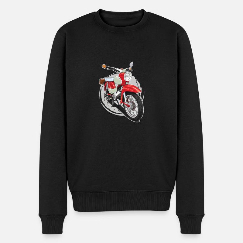 Star (rot) // Illustration - Männer Premium Bio Pullover - Schwarz