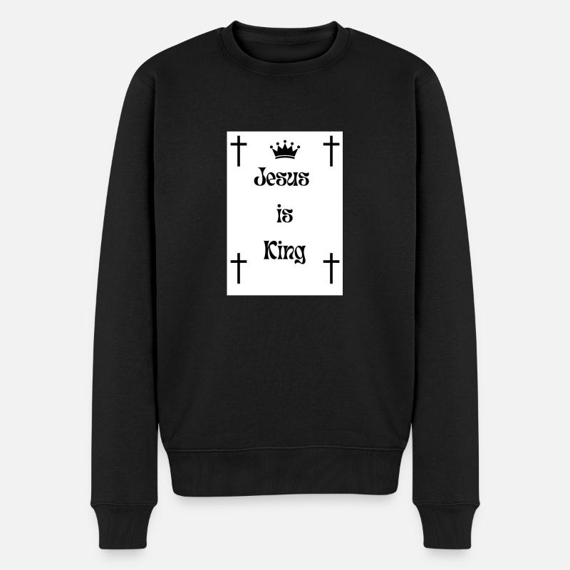 Jesus is King - Männer Premium Bio Pullover - Schwarz