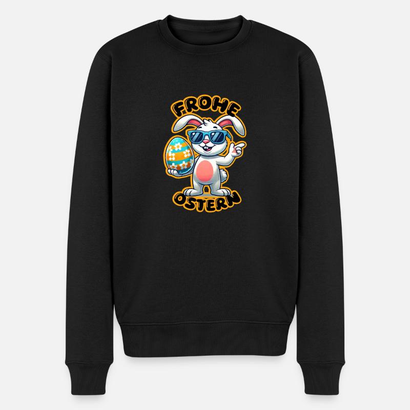 osterhase sonnenbrille ostern - Männer Premium Bio Pullover - Schwarz