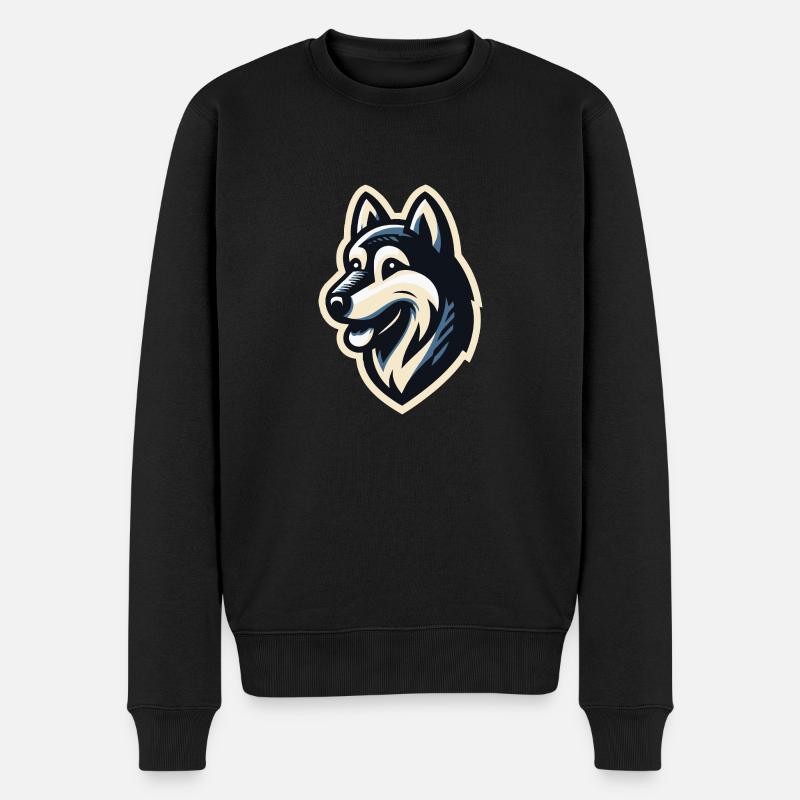 Husky de profil - Pull Premium bio Homme - noir