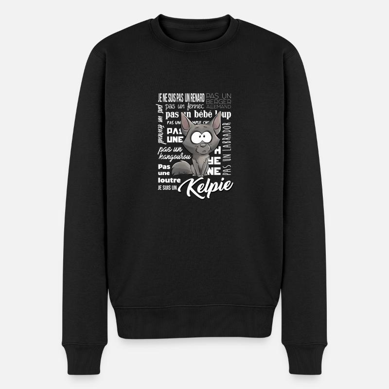 je Suis Kelpie Fawn - blanc FR - Pull Premium bio Homme - noir