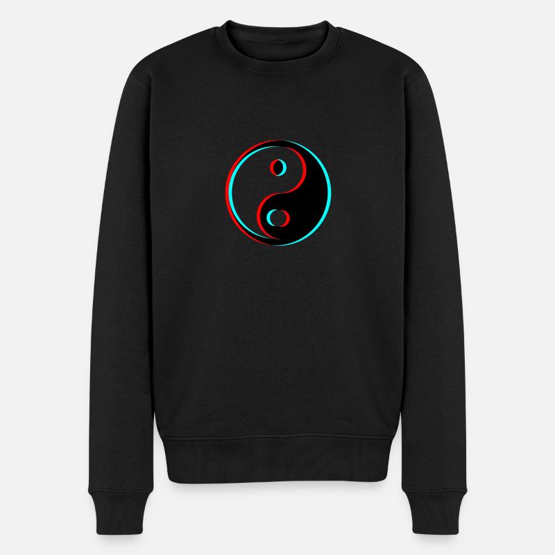 Yin Yang 3d Effect Filter tik tok peace - Männer Premium Bio Pullover - Schwarz