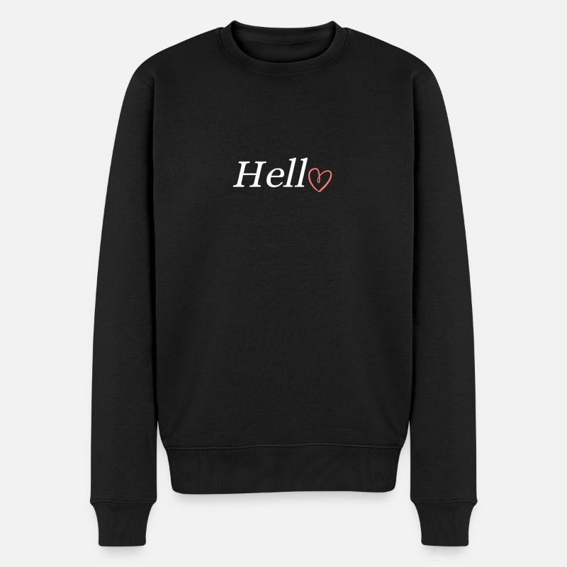 Hello - Männer Premium Bio Pullover - Schwarz