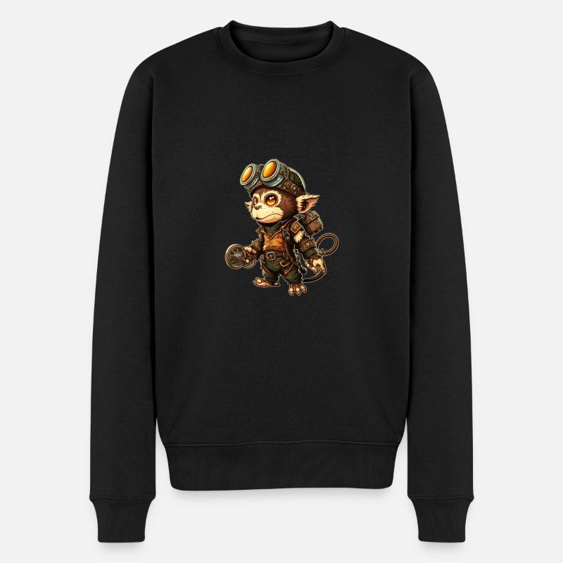 Singe mécanicien Steampunk - Pull Premium bio Homme - noir