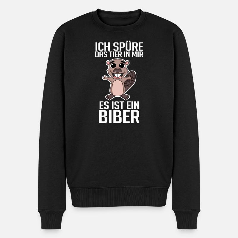 Biber Nagetier Zoo Geschenk - Männer Premium Bio Pullover - Schwarz