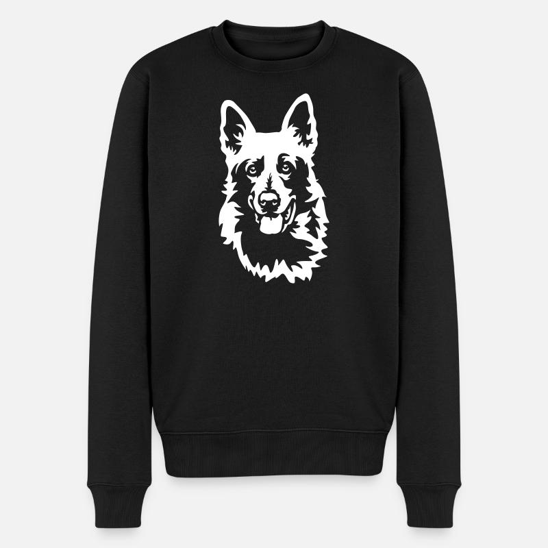 Schweizer Schäferhund Kopf "Black Edition" - Männer Premium Bio Pullover - Schwarz