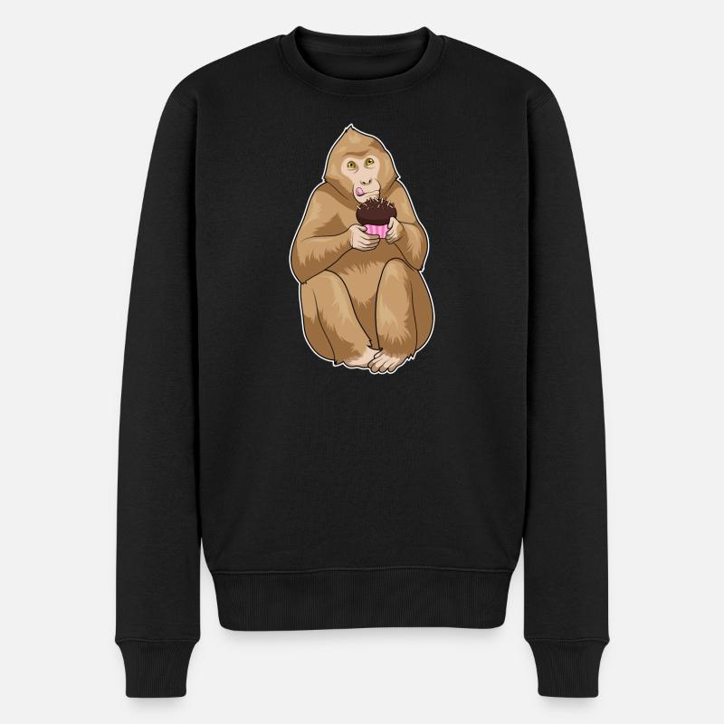 Affe Muffin - Männer Premium Bio Pullover - Schwarz