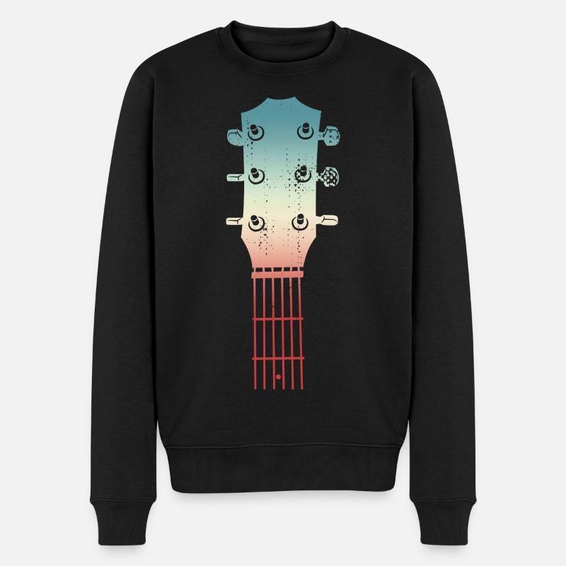 Croquis d’une tête de guitare - Pull Premium bio Homme - noir