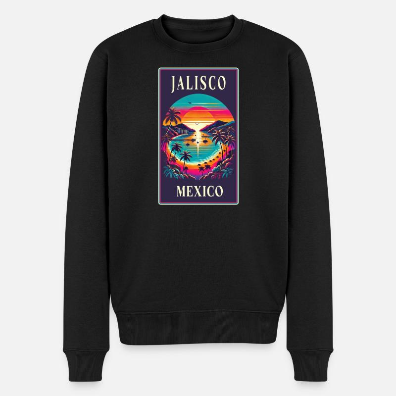 Motif de palmier Jalisco Mexico - Pull Premium bio Homme - noir
