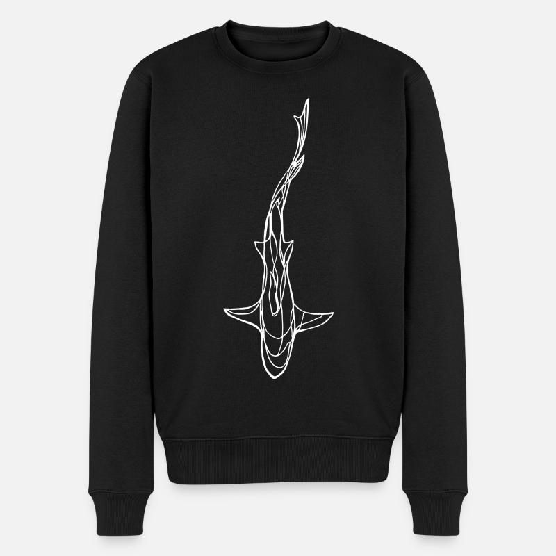 Silhouette de requin blanc - Pull Premium bio Homme - noir