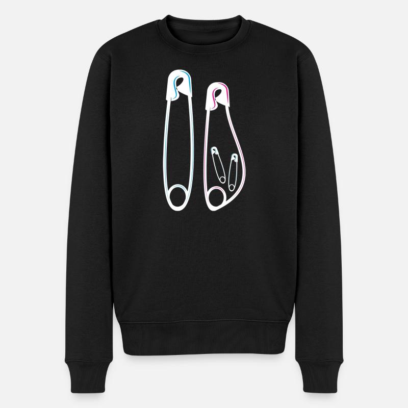 Ankündigung Babybauch Schwangerschaft  Zwillinge  - Männer Premium Bio Pullover - Schwarz
