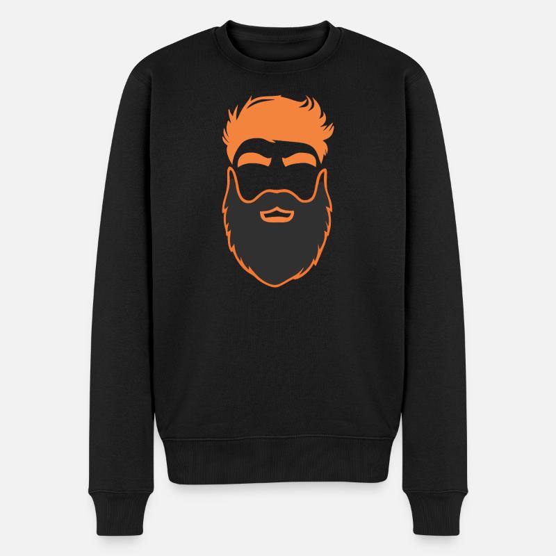Nerd Bart Männer mit Bärten - Männer Premium Bio Pullover - Schwarz