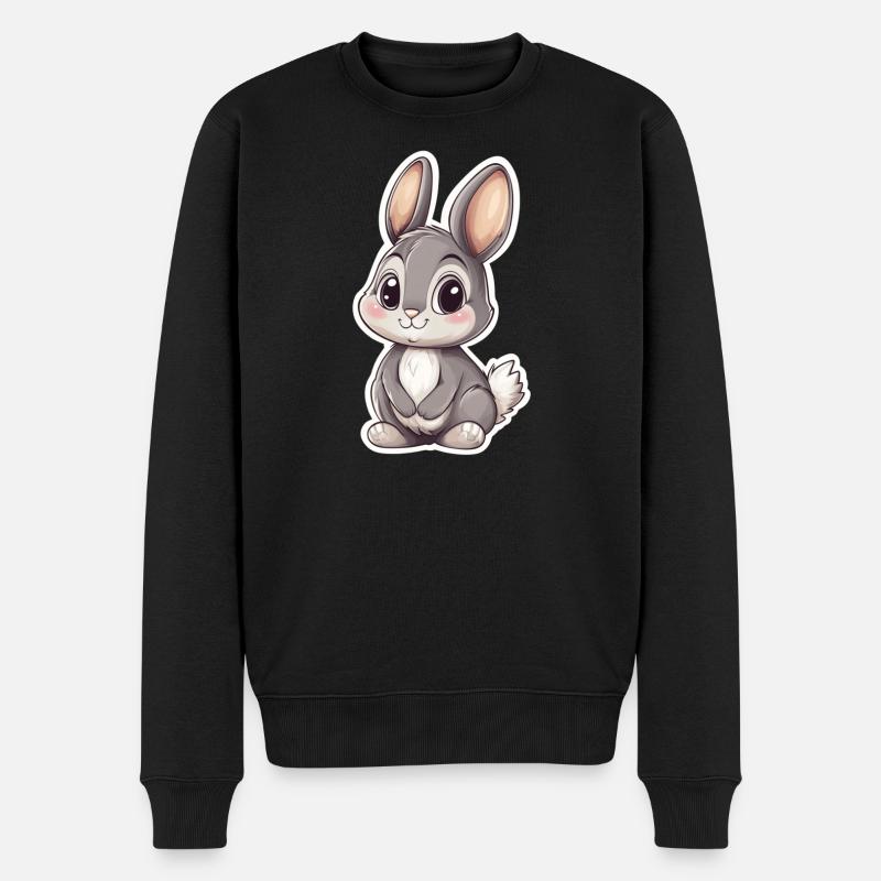 Hase - Männer Premium Bio Pullover - Schwarz