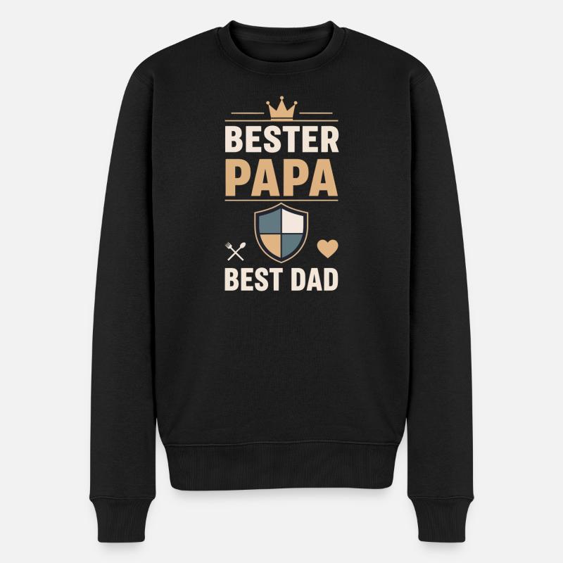 Bester Papa Schild Design - Männer Premium Bio Pullover - Schwarz