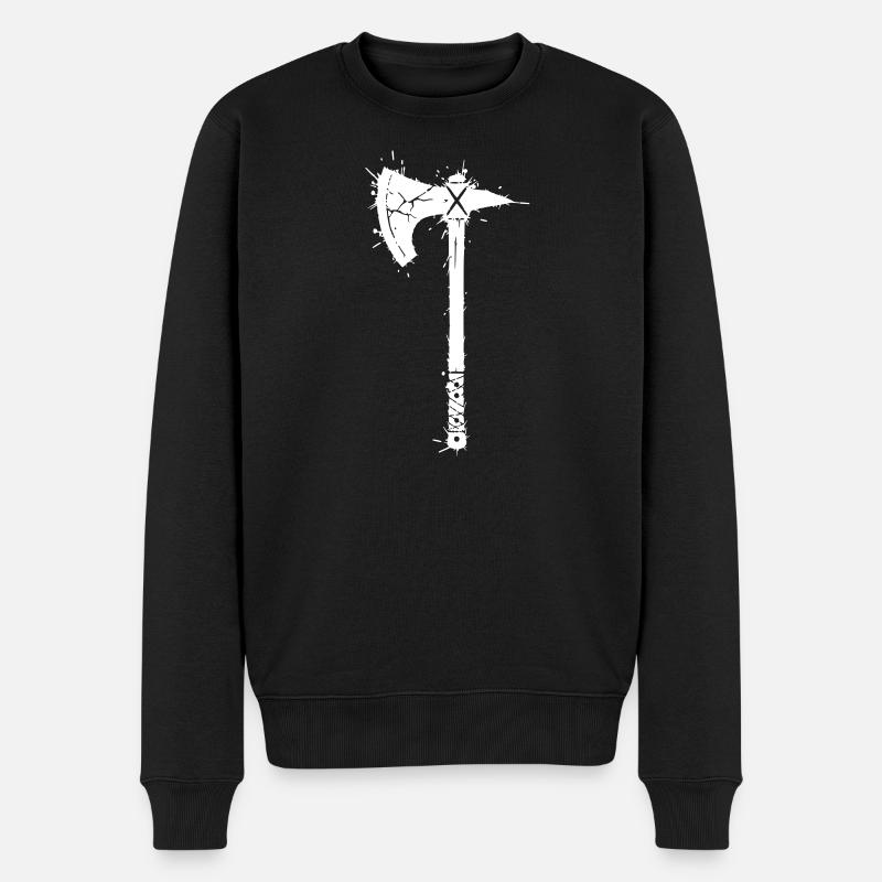 Viking Axe Graffiti Gamer Vector - Pull Premium bio Homme - noir