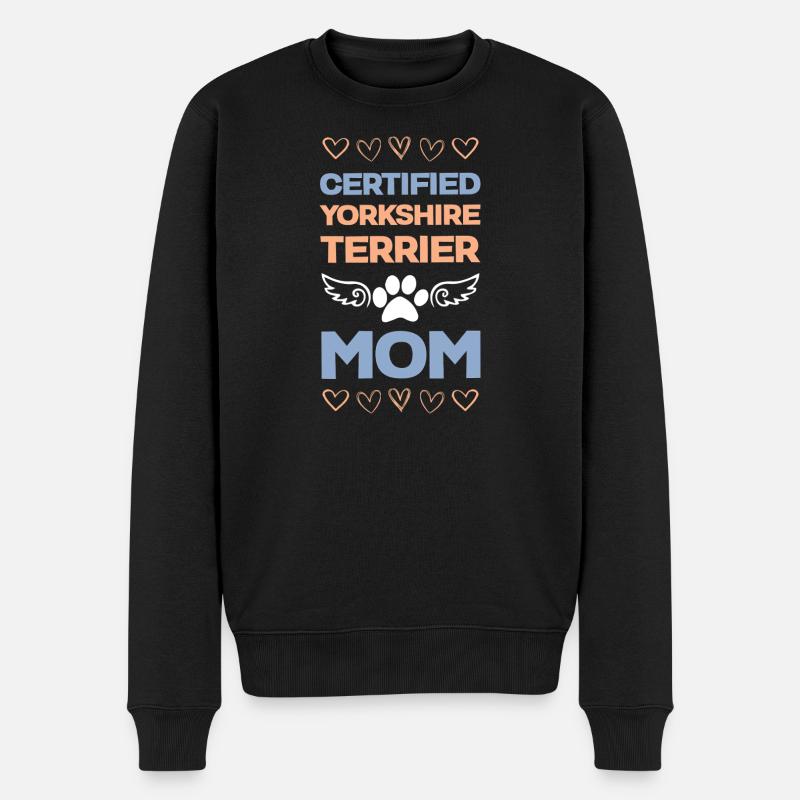 Zertifizierte Yorkie Mama - Männer Premium Bio Pullover - Schwarz
