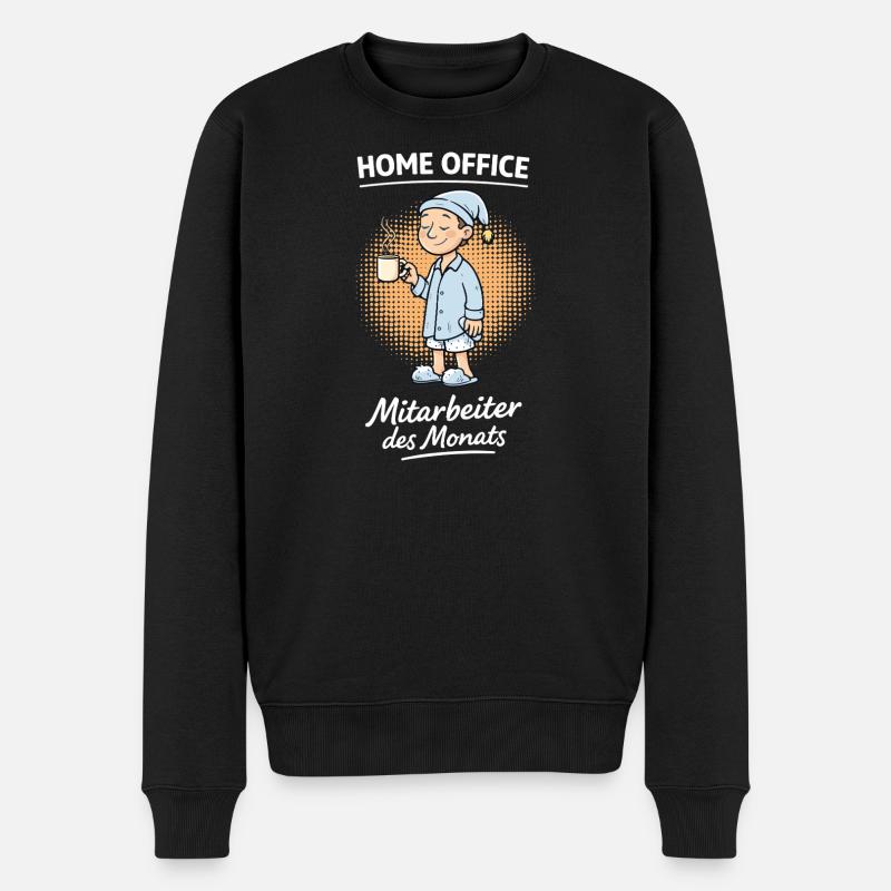 Home Office Mitarbeiter des Monats Schlafanzug - Männer Premium Bio Pullover - Schwarz