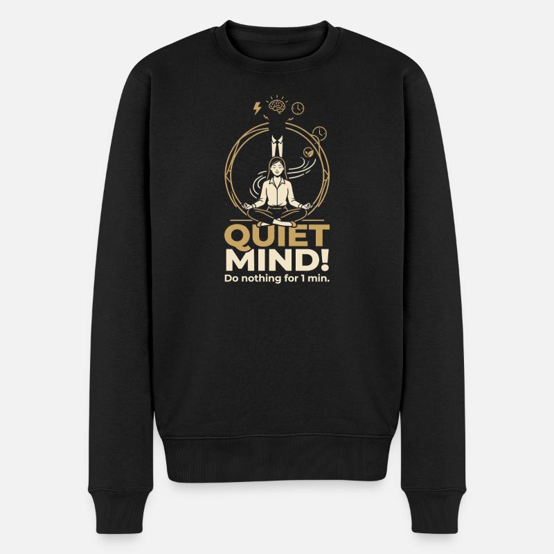 Quiet Mind - Männer Premium Bio Pullover - Schwarz