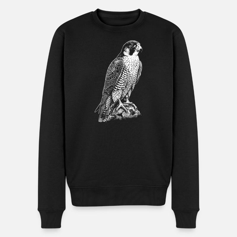 Silhouette du Faucon Prédateur - Pull Premium bio Homme - noir