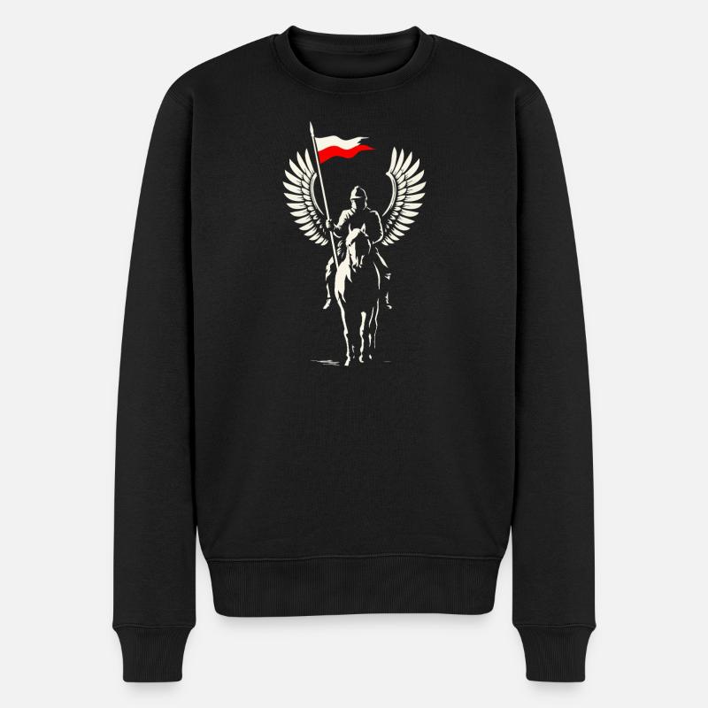 Minimal Husaria Rider - Männer Premium Bio Pullover - Schwarz
