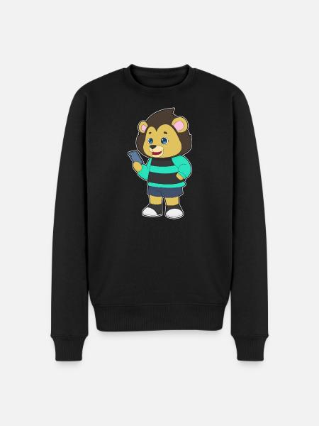 Lion Smartphone - Men's Premium Organic Jumper - black