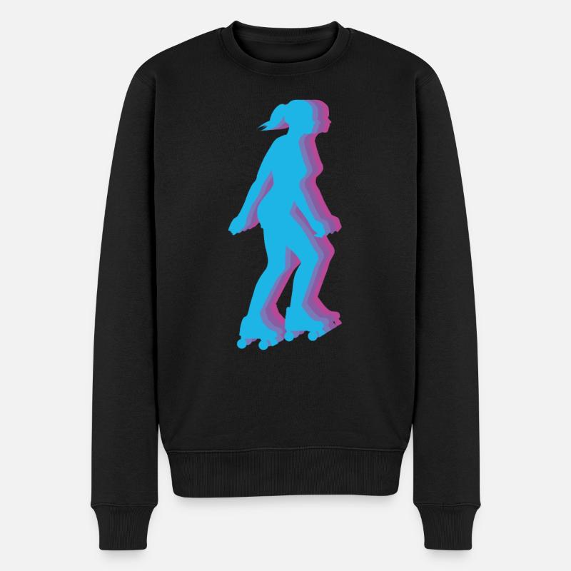 Roller Skating Vintage Mädchen Rollschuhe - Männer Premium Bio Pullover - Schwarz