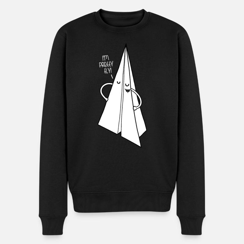 Hübsche Fliege Lustige Grafik - Männer Premium Bio Pullover - Schwarz