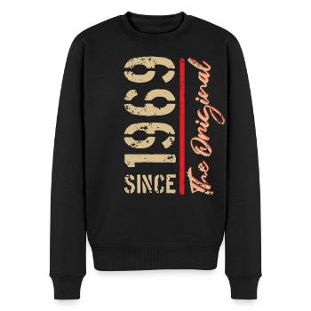 1969 The Original - Jahreszahl, Geburtsjahr - Männer Premium Bio Pullover - Schwarz - Vorne - Nico (187cm)