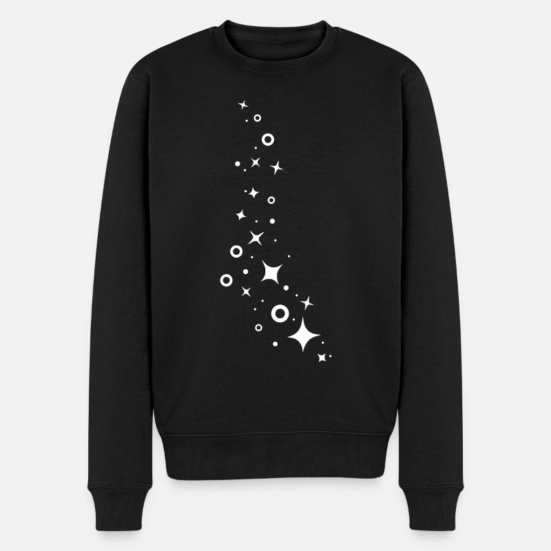 Glitzer Sterne Glitter Wolke Sternchen Dekor - Männer Premium Bio Pullover - Schwarz