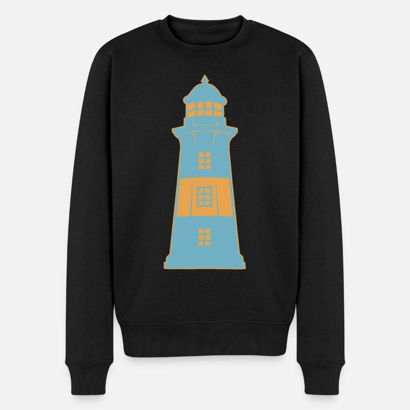 Leuchtturm maritim Küste - Männer Premium Bio Pullover - Schwarz