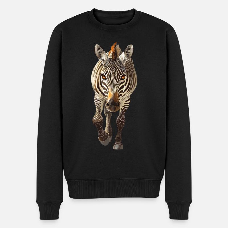 Zebra - Männer Premium Bio Pullover - Schwarz