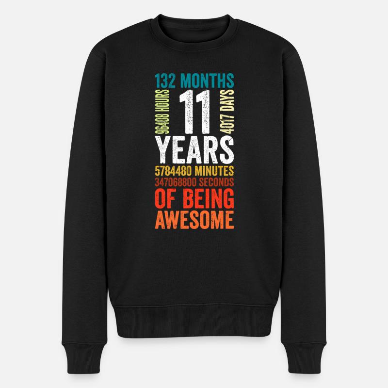 11th anniversary gift, 11th wedding anniversary - Männer Premium Bio Pullover - Schwarz
